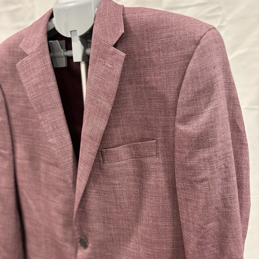 Ben Sherman Mens Blazer Sport Coat Casual Jacket 44R Two Button Burgundy